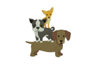 Adorable Dogs Puppies Embroidery Design