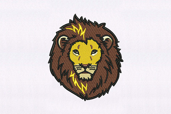 Brown Mane Lion Design: A Bold Embroidery Choice