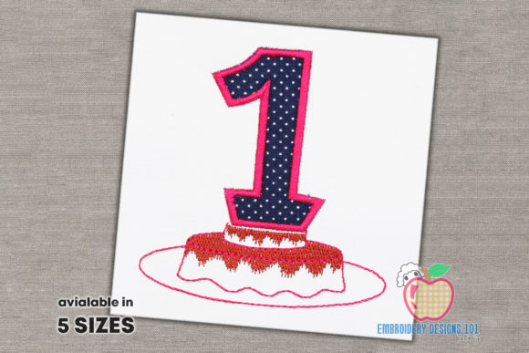 Celebrating Milestones: A Cake for First Birthday Applique