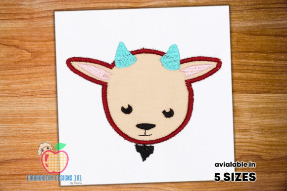 Charming Baby Goat Face Applique Pattern
