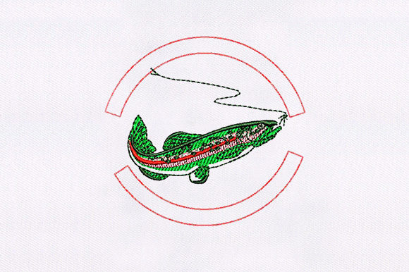 Fish Hunting: A Bold and Playful Embroidery Design