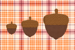 Mini Acorn with Textured Cap: A Charming Fall Embroidery Design