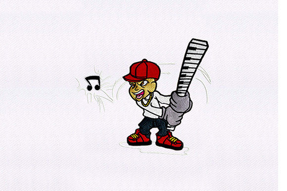 Piano Rapping Maestro: A Charming Embroidery Design