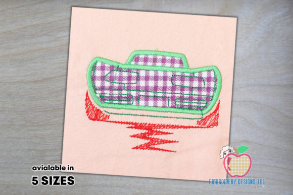 Racing Car on Track: A Dynamic Embroidery Design