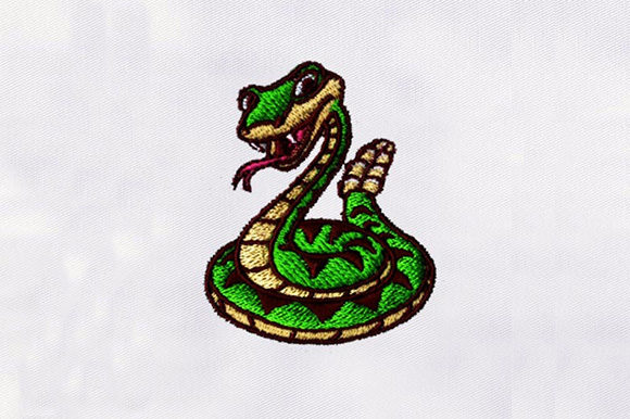 Rattlesnake Machine Design: A Bold and Cute Embellishment