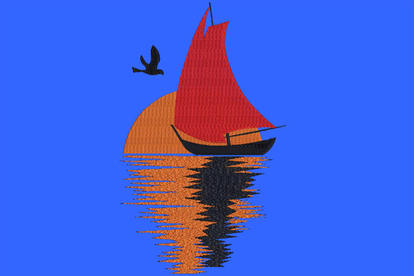 Sailing Boat: A Versatile Embroidery Design for Apparel