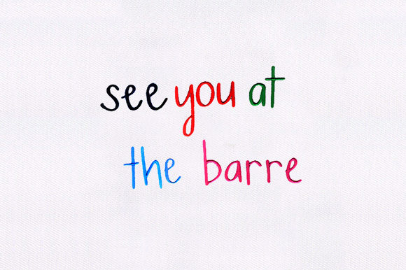 See You at the Barre: A Stylish Embroidery Design