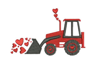 Valentine s Tractor: A Charming Embroidery Design